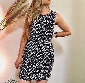 SALE💥 J.Crew Navy and White Sleeveless Heart Pattern Mini Dress Size 0